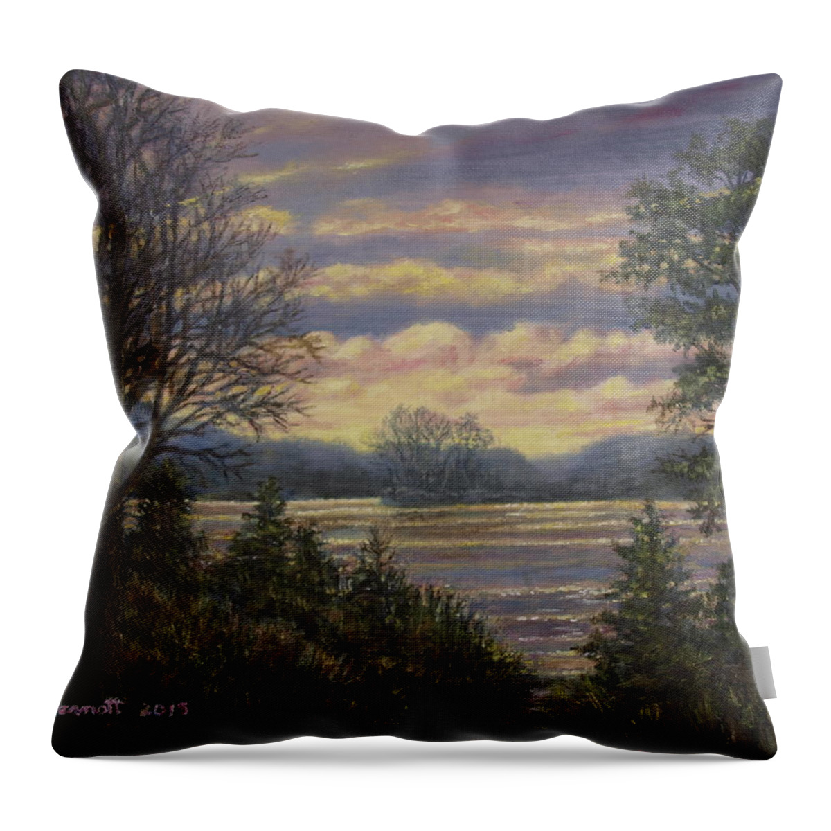 River Throw Pillow featuring the painting Path to the River by Kathleen McDermott
