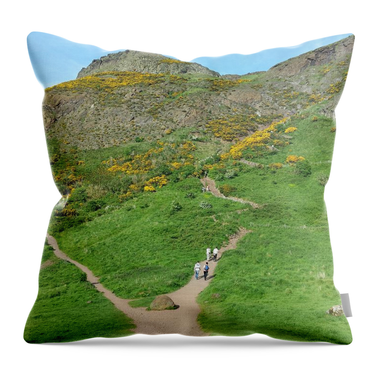 Arthur's Seat Throw Pillow featuring the photograph Paths to the Top by William Slider