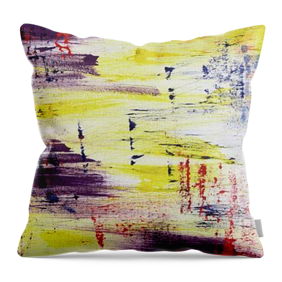 Abstract Throw Pillow featuring the painting Pathways by Angela Bushman