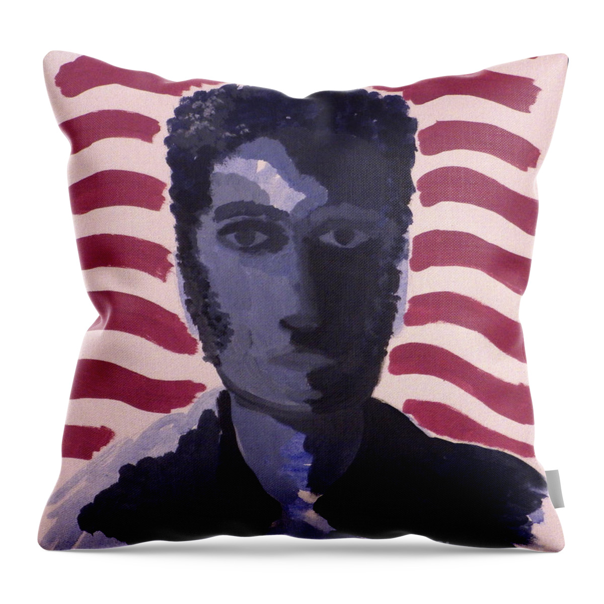 Red Throw Pillow featuring the painting Patriotic 2002 by Joseph A Langley