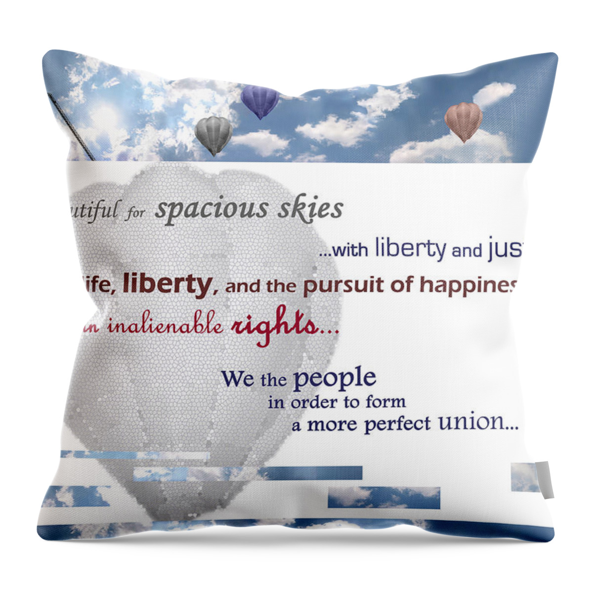 Patriotic Throw Pillow featuring the digital art Patriotic Art I by Joseph A Langley