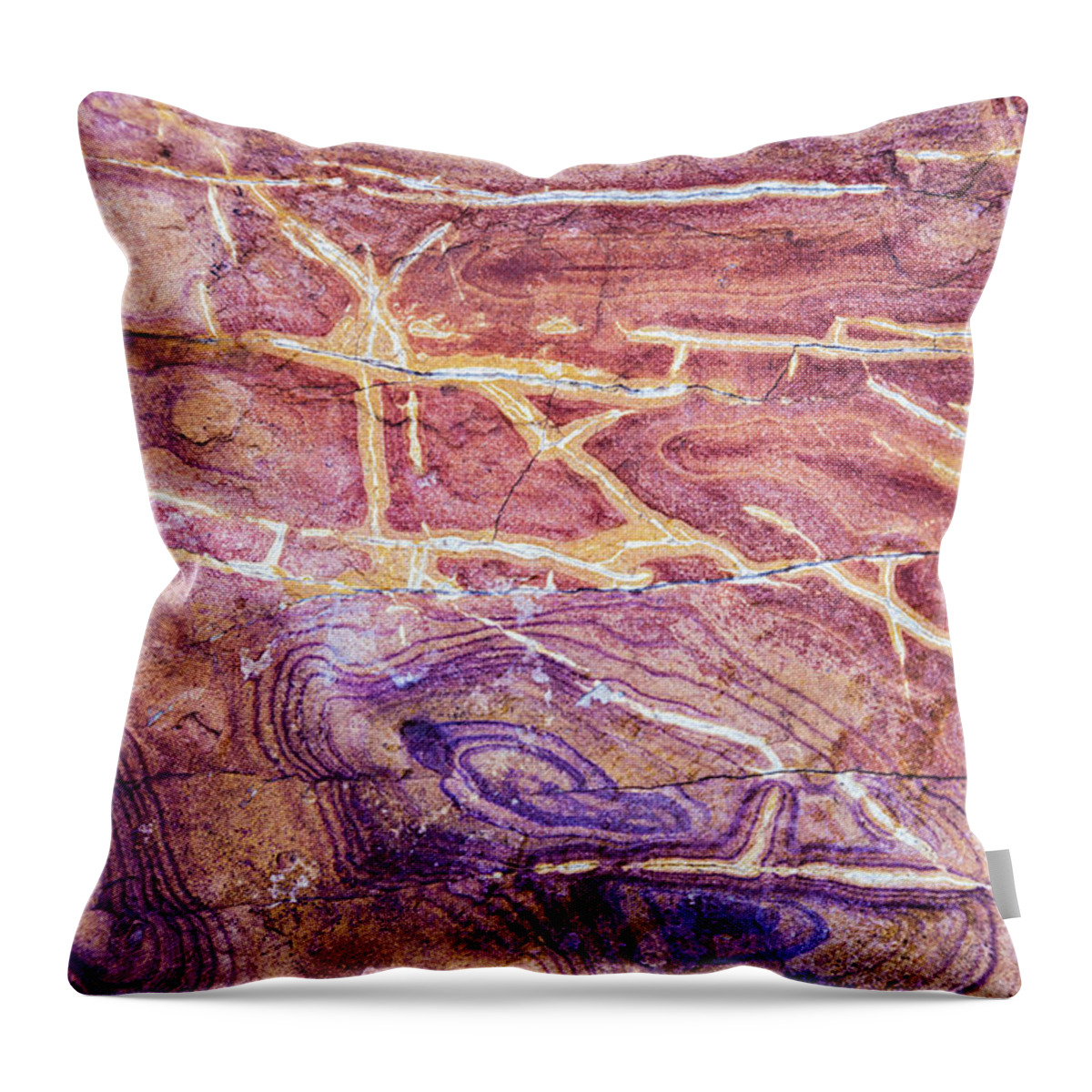 Patterns Throw Pillow featuring the photograph Patterns in Rock 4 by Kathy Adams Clark