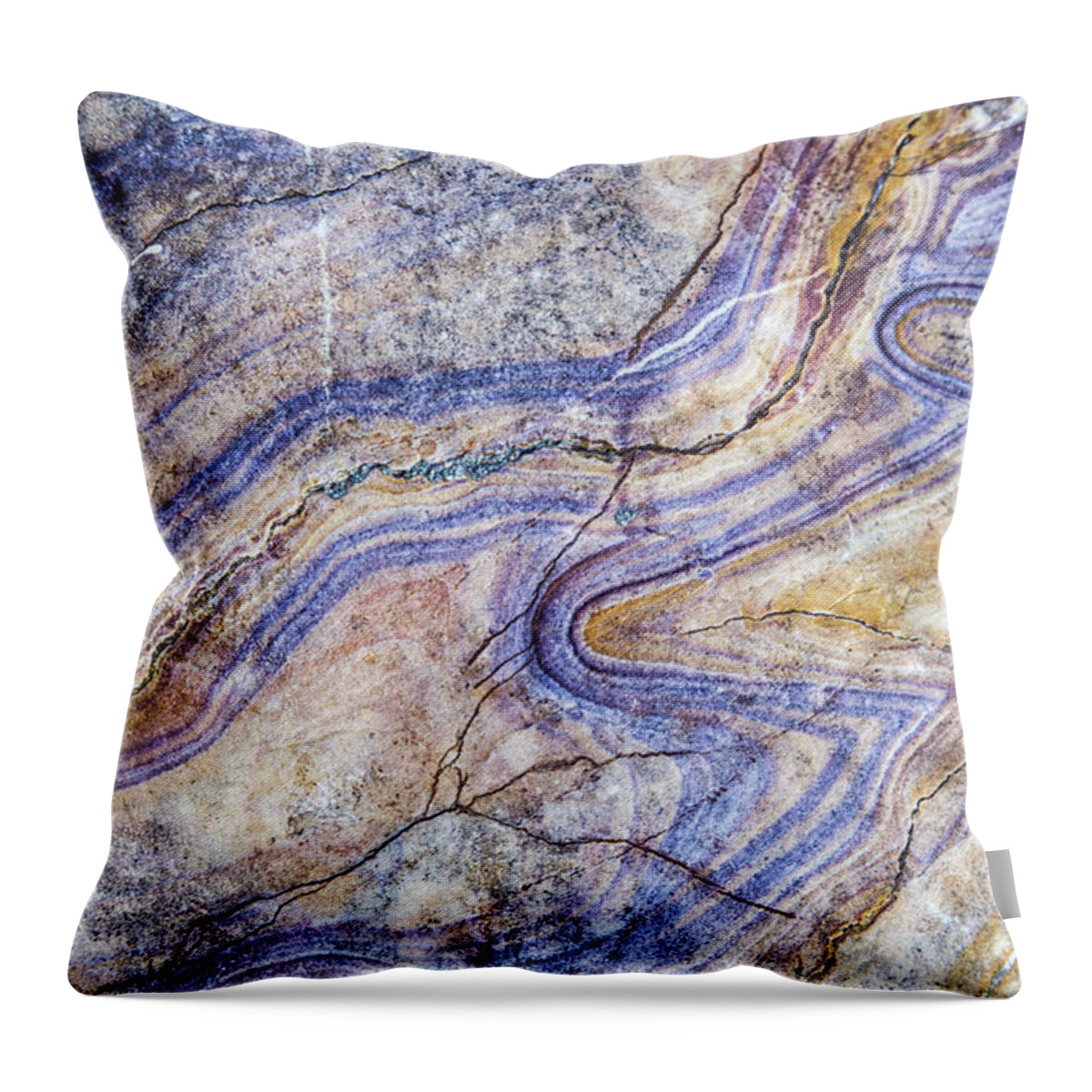 Patterns Throw Pillow featuring the photograph Patterns in Rock 5 by Kathy Adams Clark