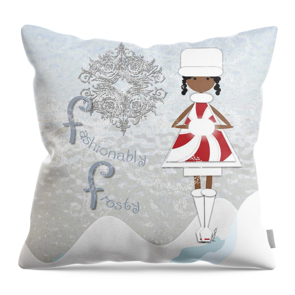 Frozen Throw Pillow featuring the digital art Patti by Yoli Fae