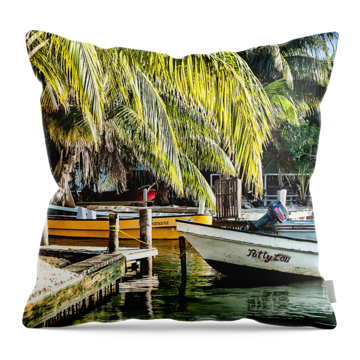 Belize Throw Pillow featuring the photograph Patty Lou by Lawrence Burry
