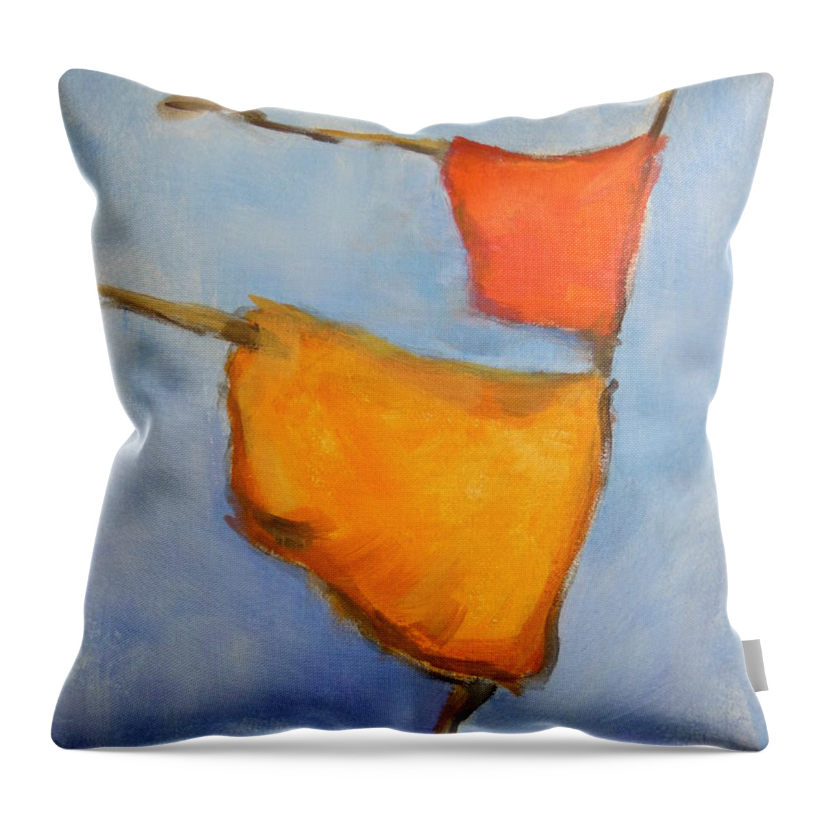 Painting Throw Pillow featuring the painting paul klee Painting, Scarecrows by Johannes Strieder