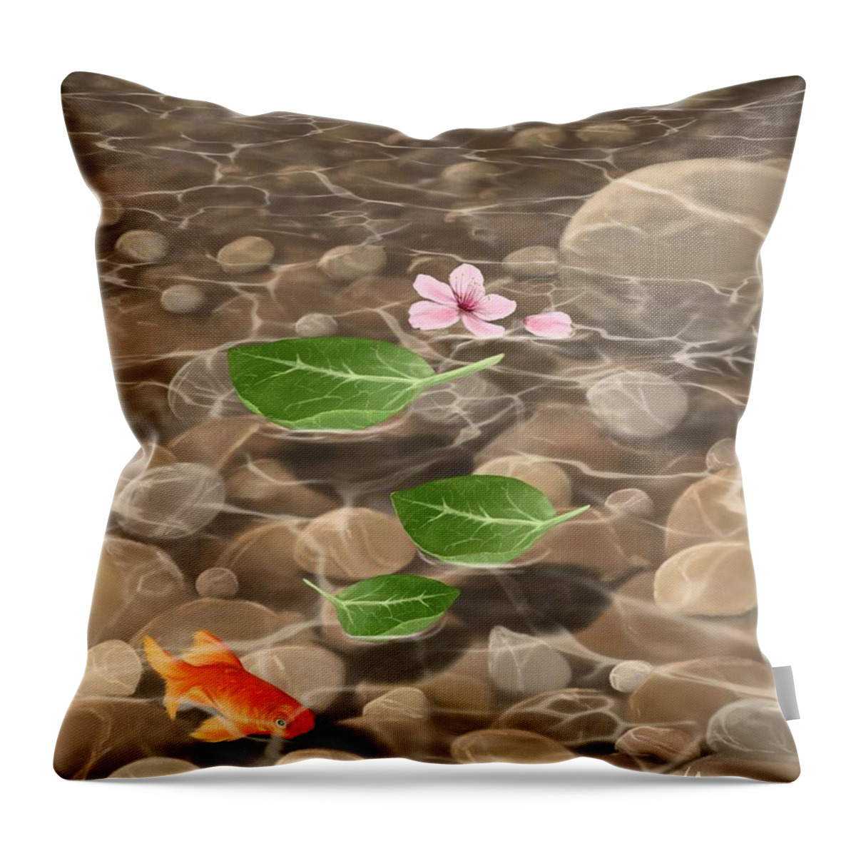 Peace Throw Pillow featuring the painting Peace and quiet by Veronica Minozzi