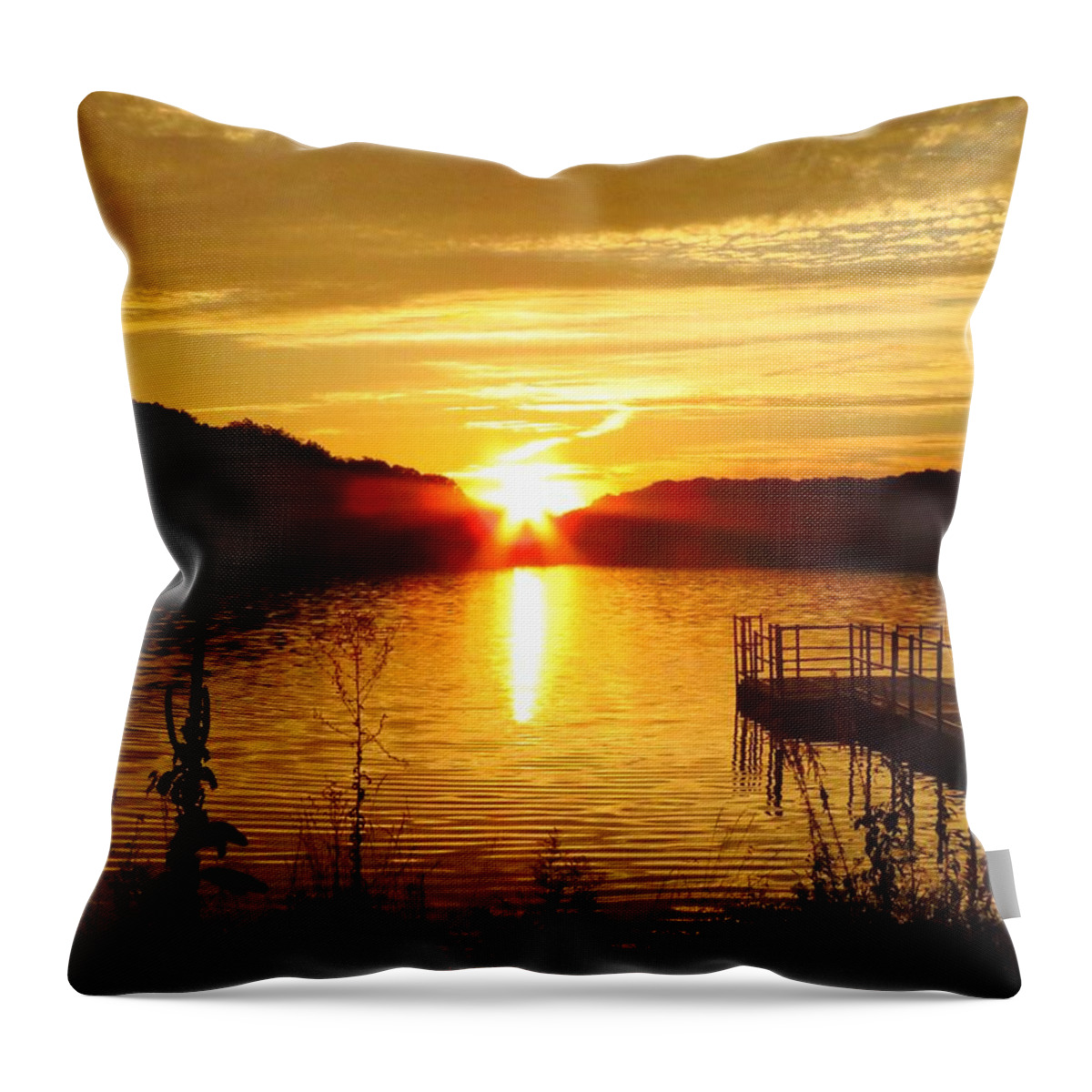 Lake Throw Pillow featuring the photograph Peace Be Still by Lori Frisch