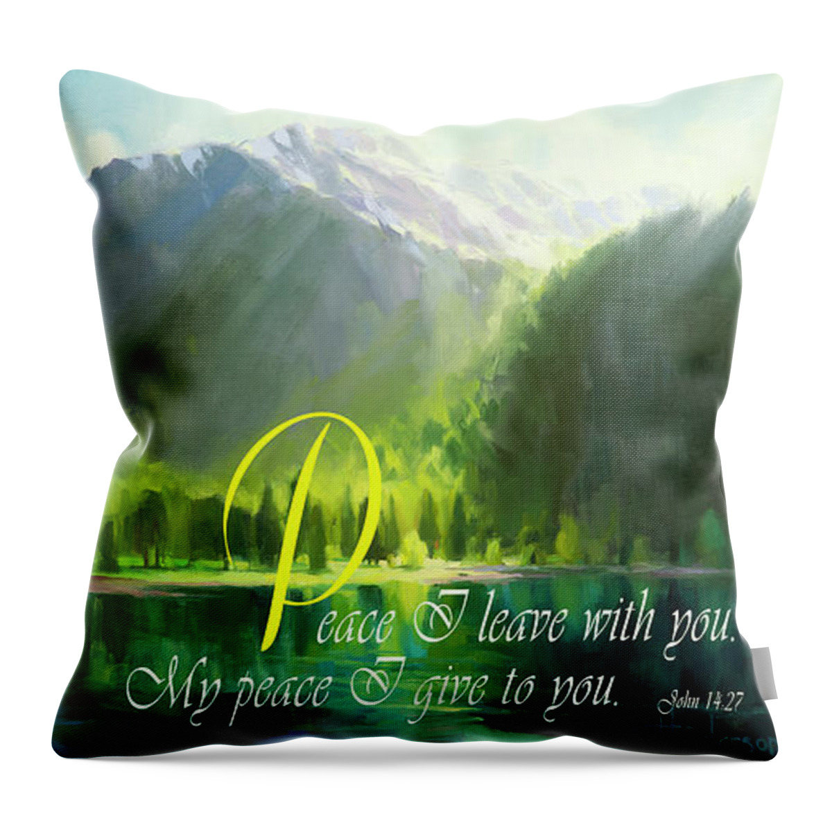 Christian Throw Pillow featuring the digital art Peace I Give You by Steve Henderson