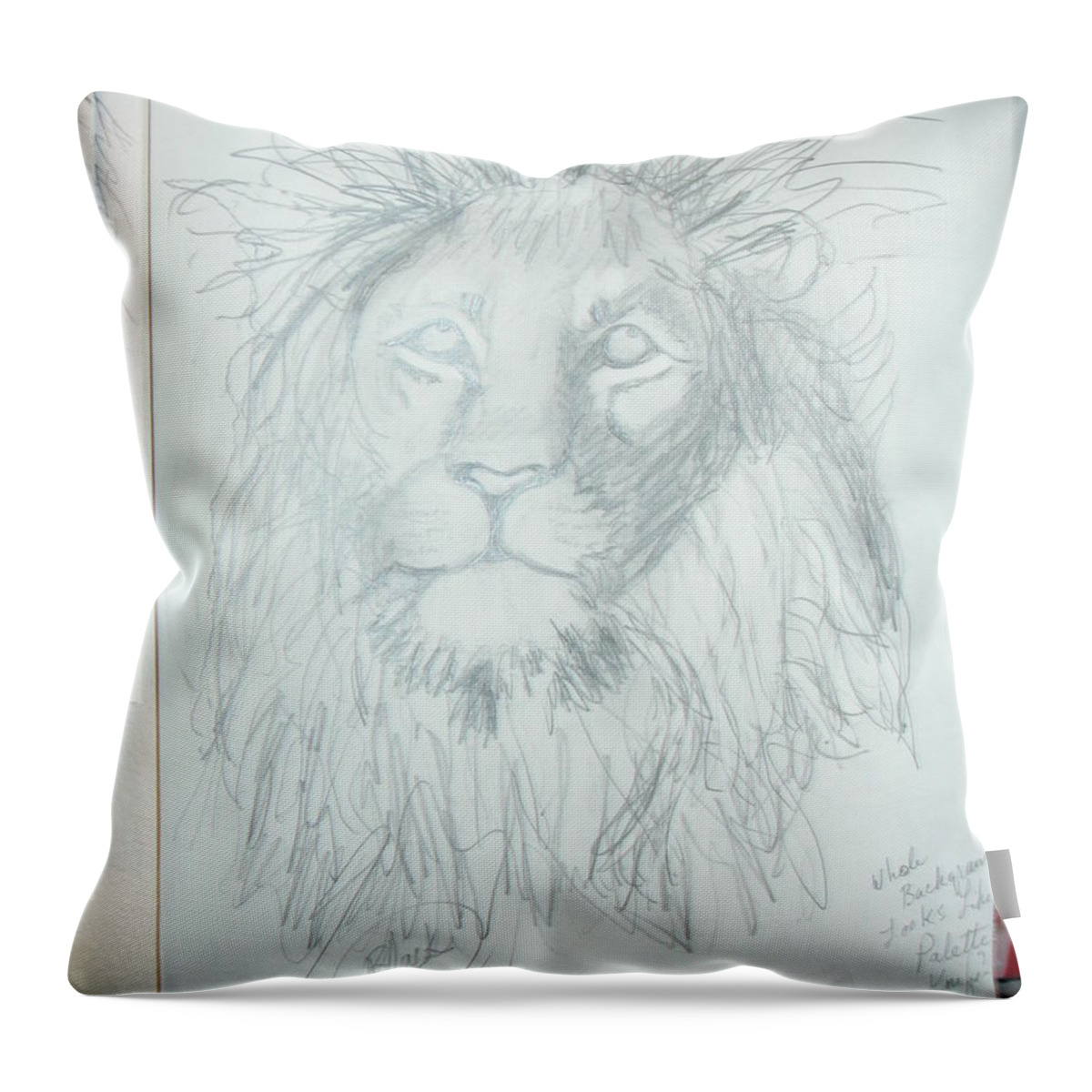Abstract Sketch Drawing Animals Jungle Savannah Throw Pillow featuring the drawing Peace In The Valley by Sharyn Winters