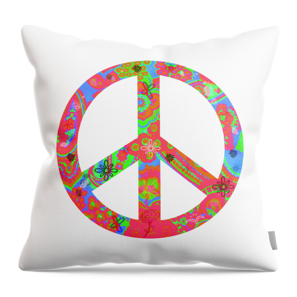 Flower Throw Pillow featuring the digital art Peace by Linda Lees