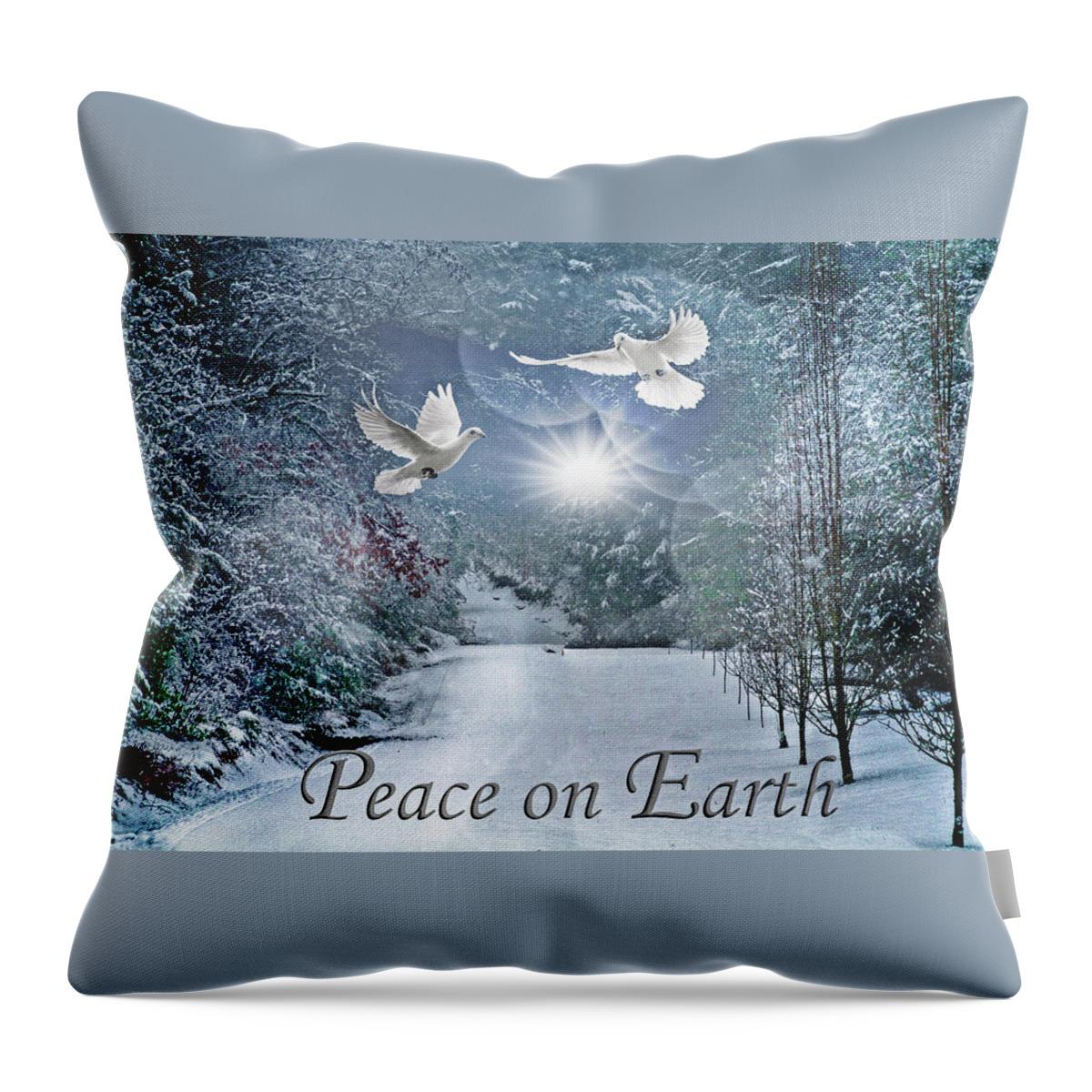 Appalachia Throw Pillow featuring the photograph Peace on Earth at Christmastime by Debra and Dave Vanderlaan