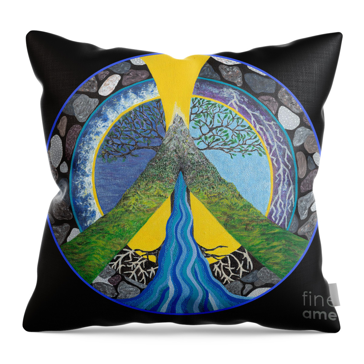 Peace Throw Pillow featuring the painting Peace Portal by Tree Whisper Art - DLynneS