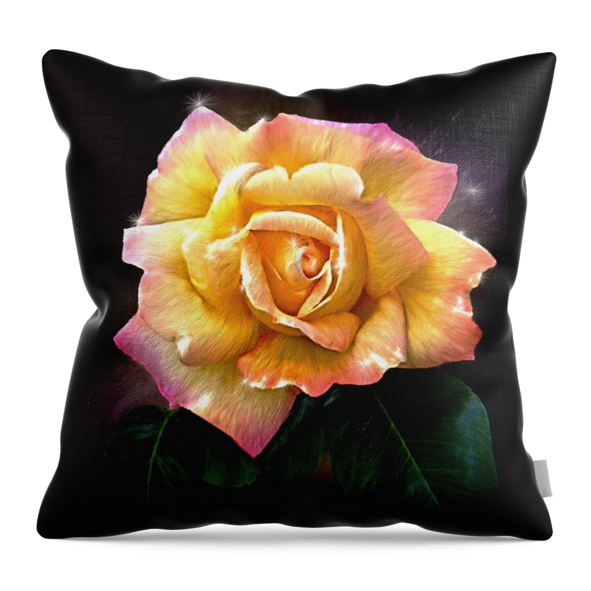 Rose Throw Pillow featuring the painting Peace Rose by Susan Kinney