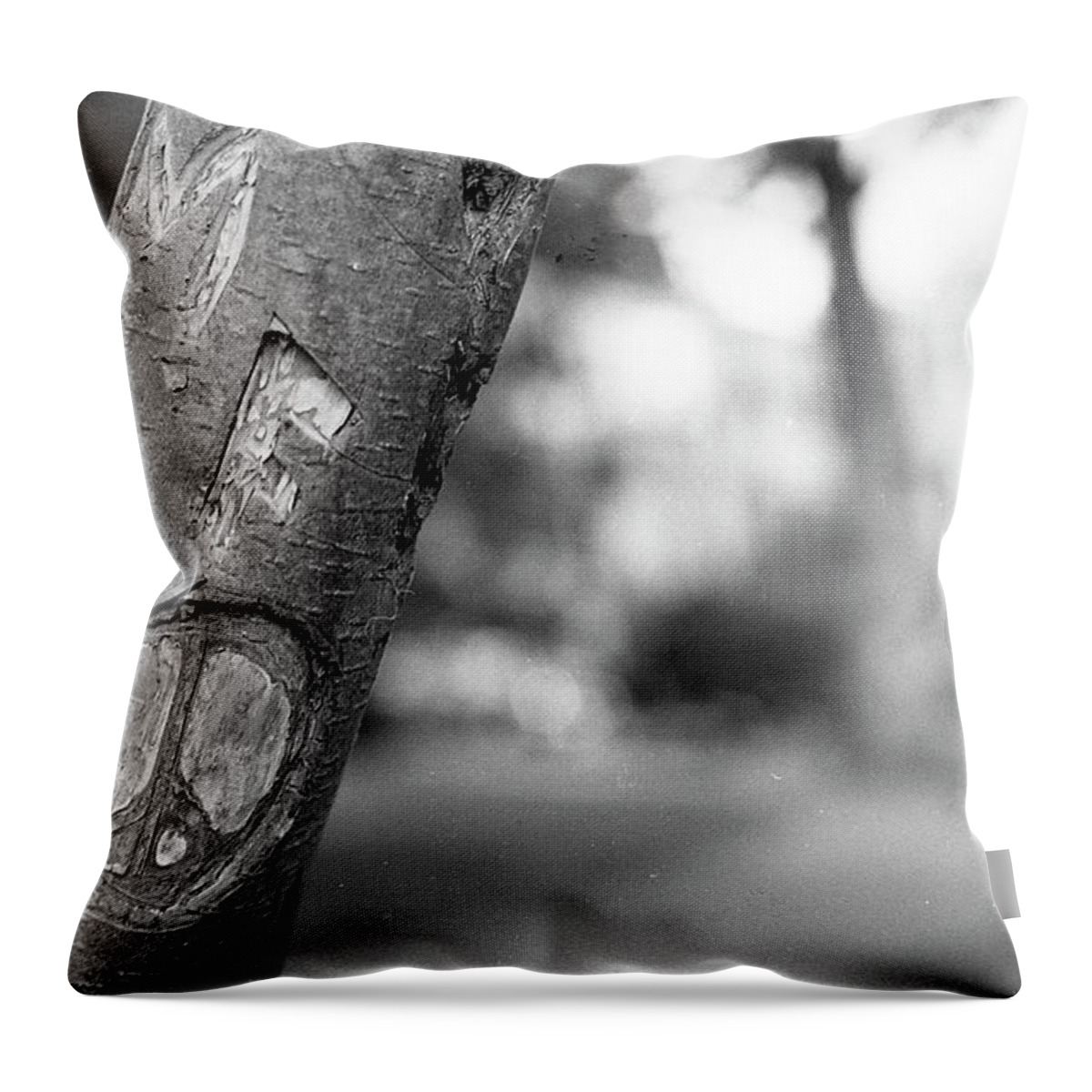 Peace Sign Throw Pillow featuring the photograph Peace Sign Carving, 1975 by Jeremy Butler