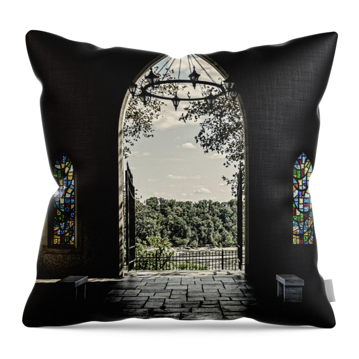 Hollywood Cemetery Throw Pillow featuring the photograph Peaceful Resting by Sharon Popek