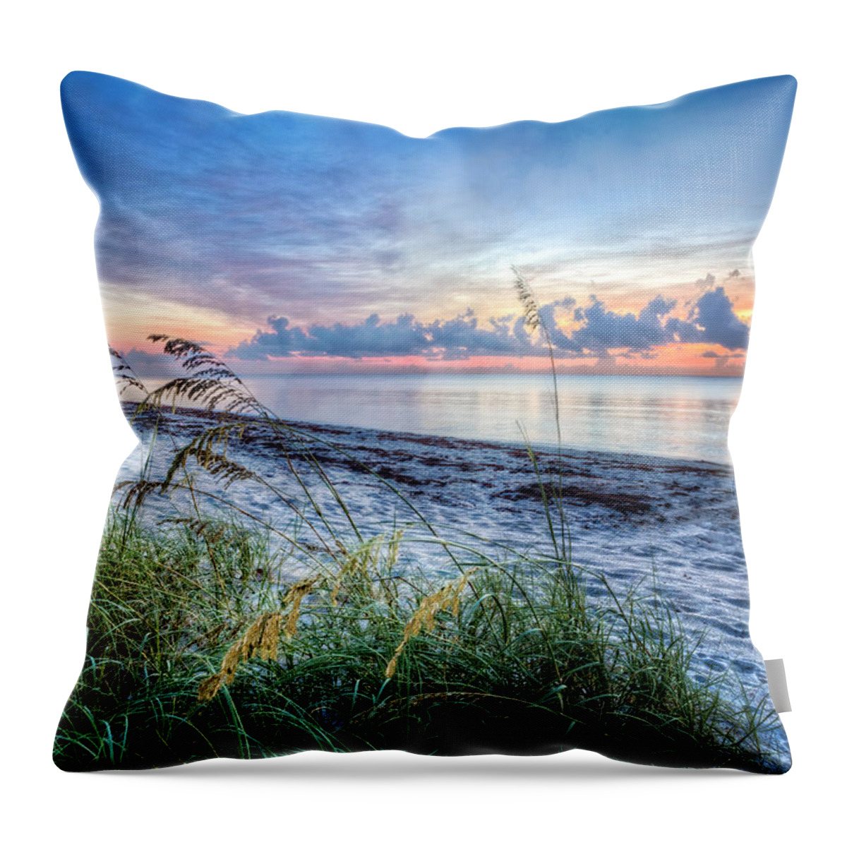 Clouds Throw Pillow featuring the photograph Peaceful Seas by Debra and Dave Vanderlaan
