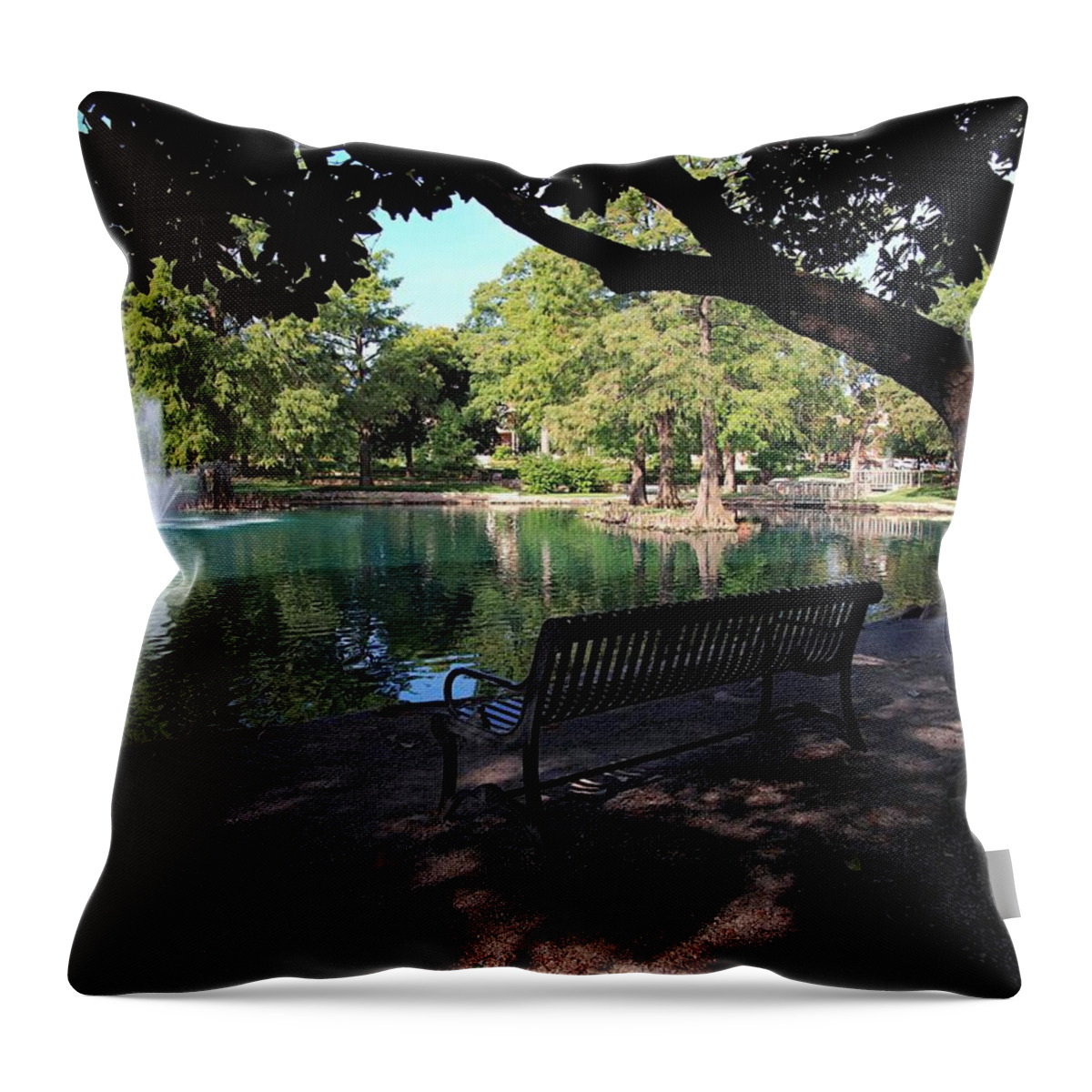 Water Throw Pillow featuring the photograph Peaceful Seat at OSU by Buck Buchanan
