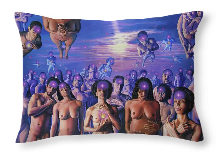 Peace Throw Pillow featuring the painting Peace...Peace...Peace by Miguel Tio