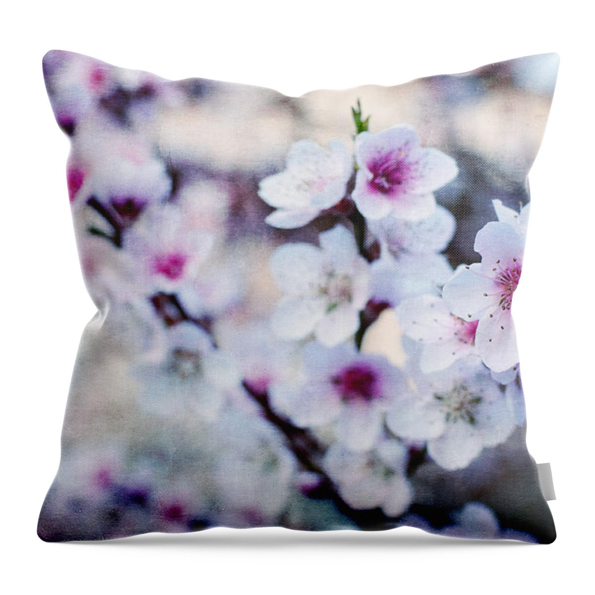 Flower Throw Pillow featuring the photograph Peach flowers by Laura Melis