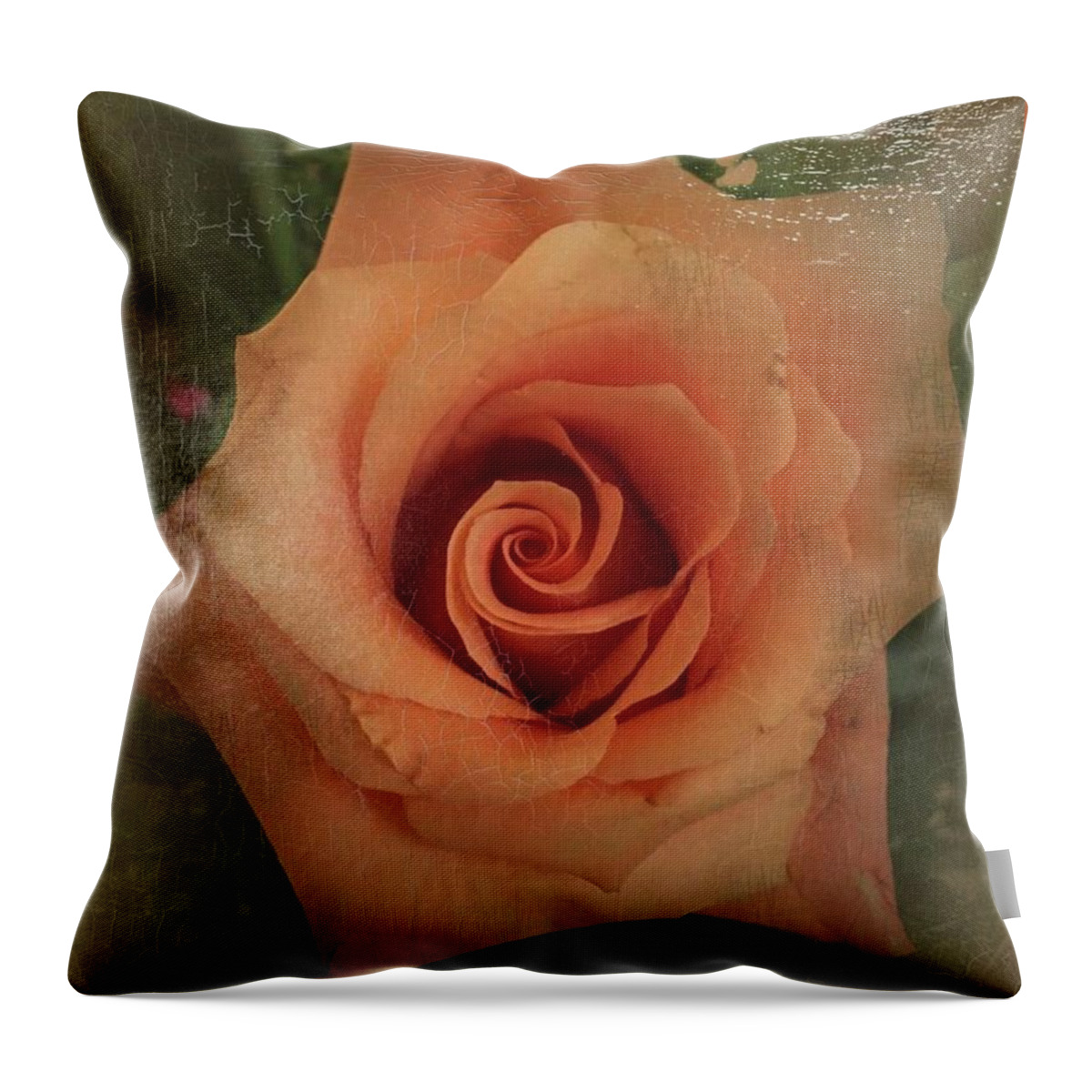 Painting Throw Pillow featuring the painting Peach Rose by Marian Lonzetta