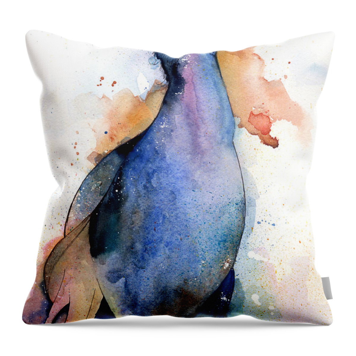 Bird Throw Pillow featuring the painting Peacock by Sean Parnell