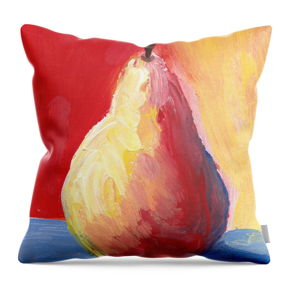 Pear Throw Pillow featuring the painting Pear 4 by Elise Boam