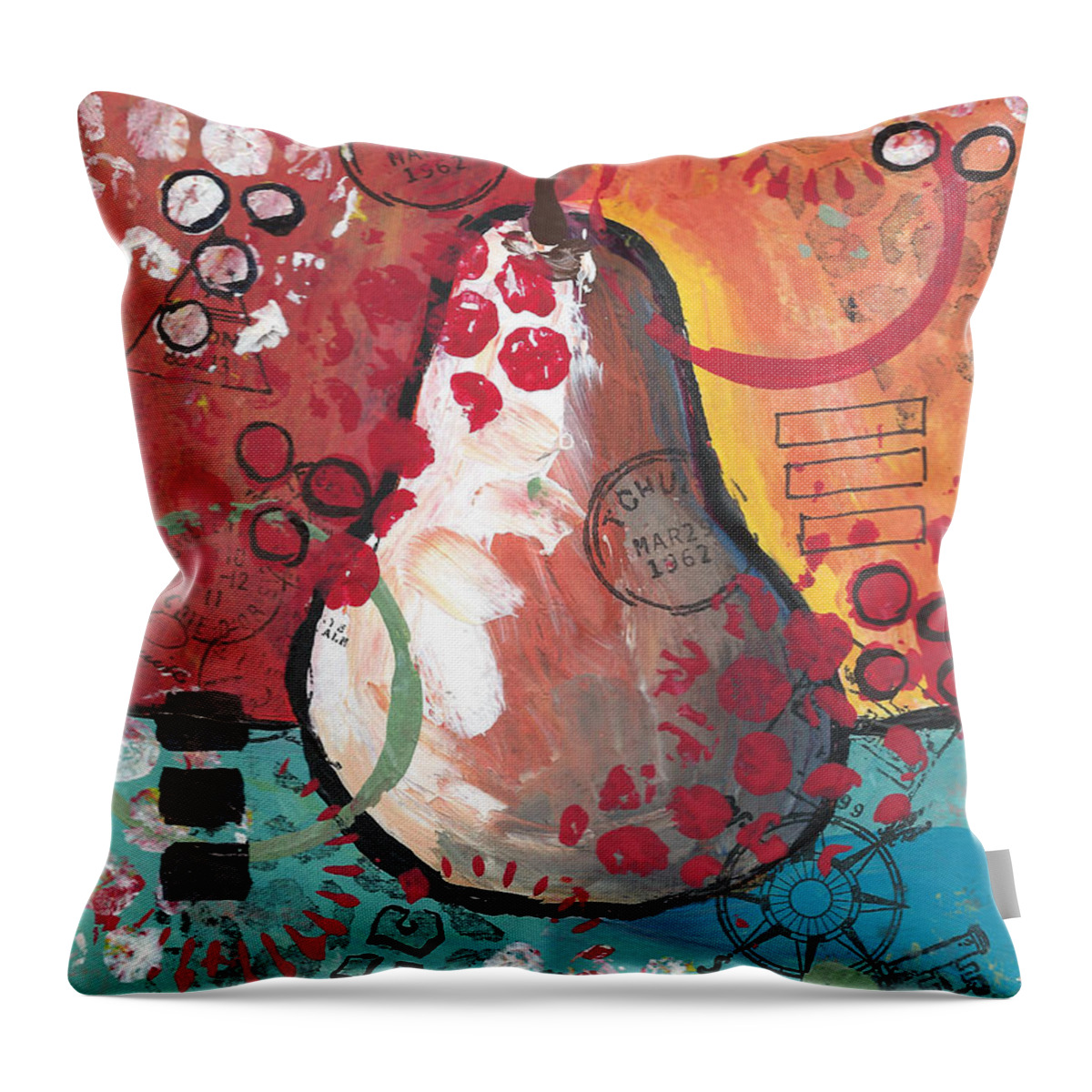 Pear Throw Pillow featuring the painting Pear 9 by Elise Boam