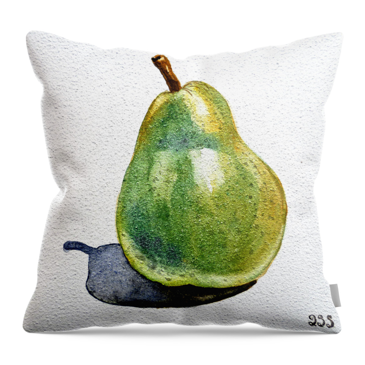 Pear Throw Pillow featuring the painting Pear by Irina Sztukowski