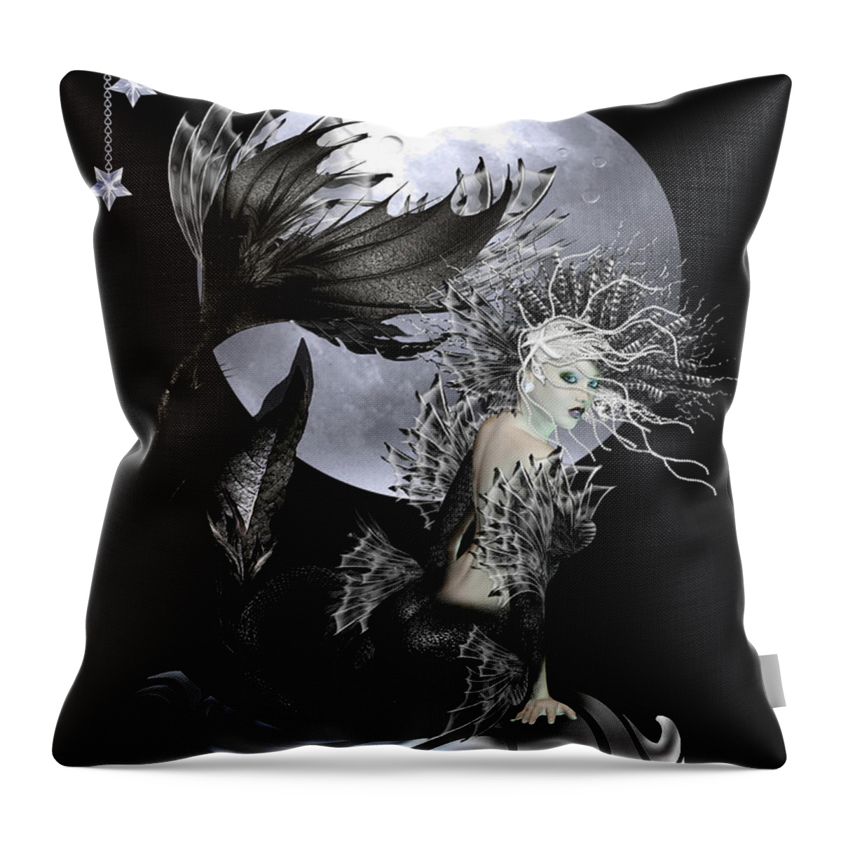 Mermaid Throw Pillow featuring the digital art Pearl by Shanina Conway