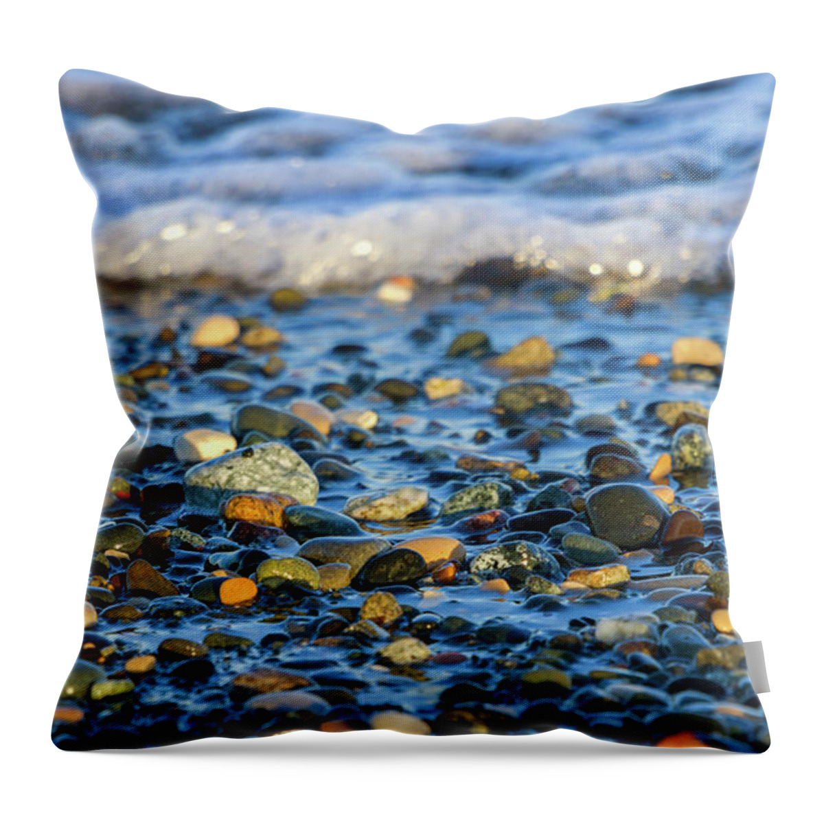 Stone Throw Pillow featuring the photograph Pebbles by Stelios Kleanthous