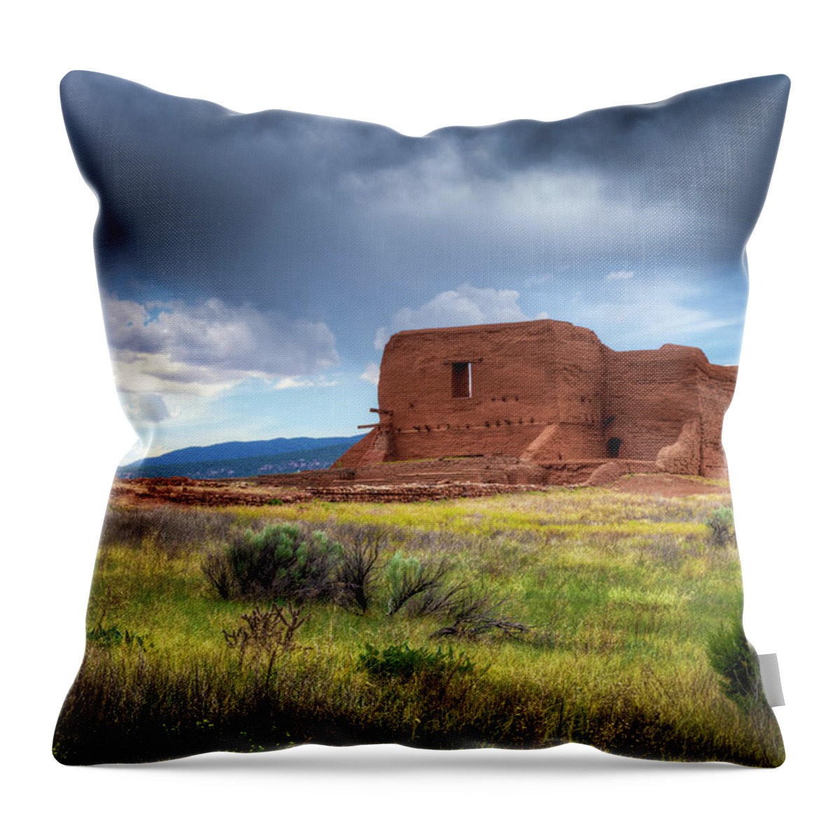 Pecos Throw Pillow featuring the photograph Pecos National Historical Park by James Barber