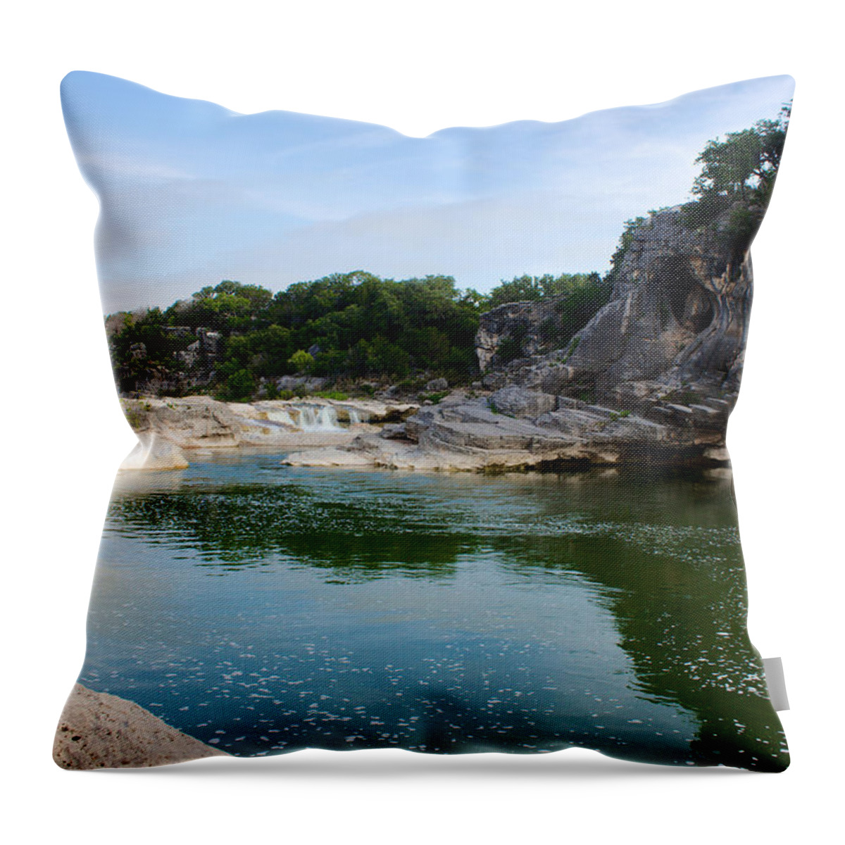 James Smullins Throw Pillow featuring the photograph Pedernaels falls by James Smullins