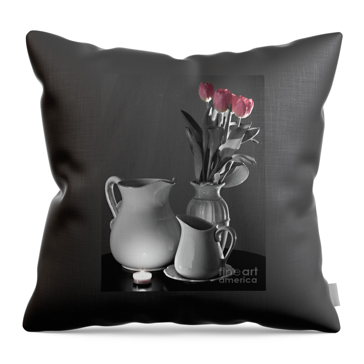 Still Life Throw Pillow featuring the photograph Peeking in thru the Window by Sherry Hallemeier