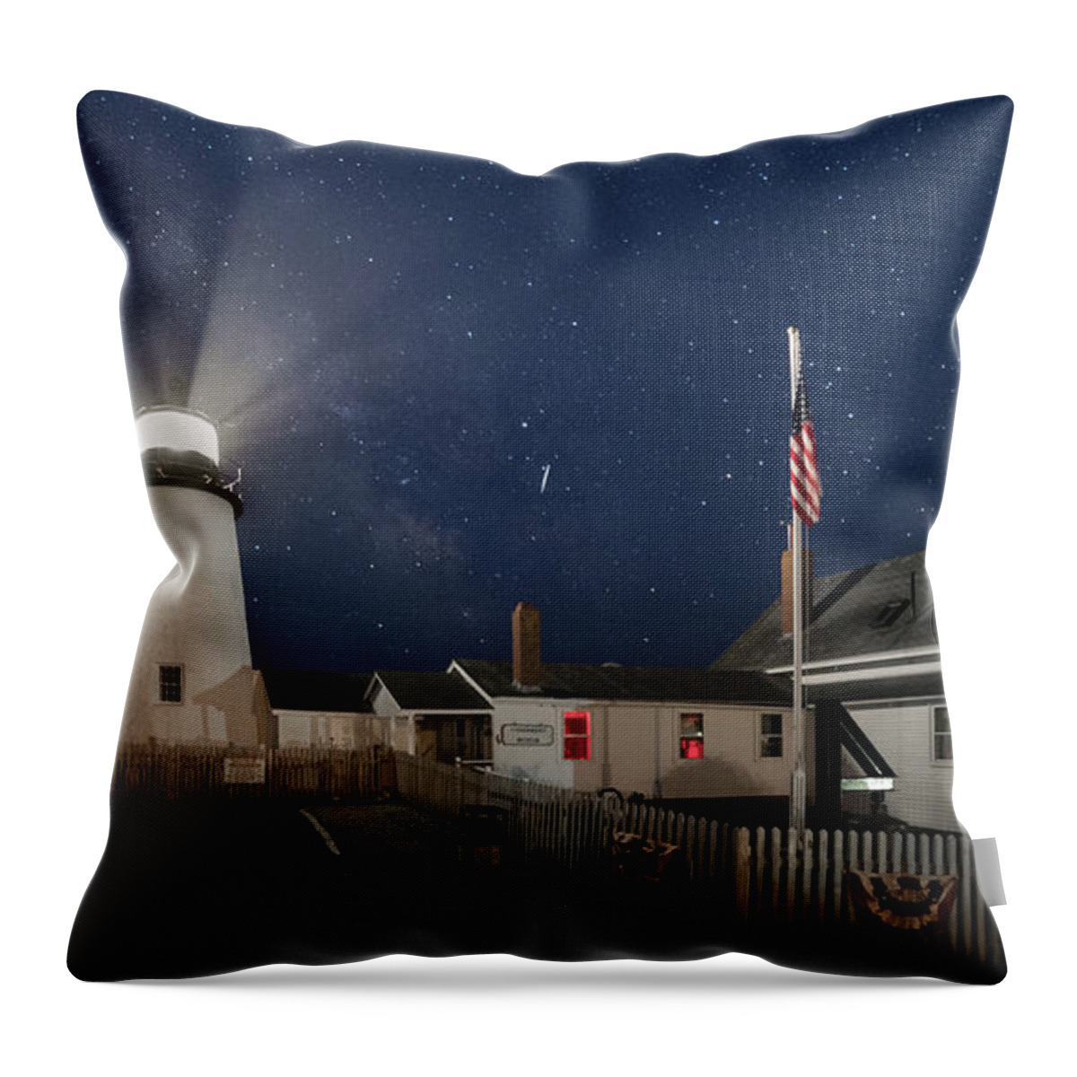 Maine Throw Pillow featuring the photograph Pemaquid Point Light Flare by Colin Chase
