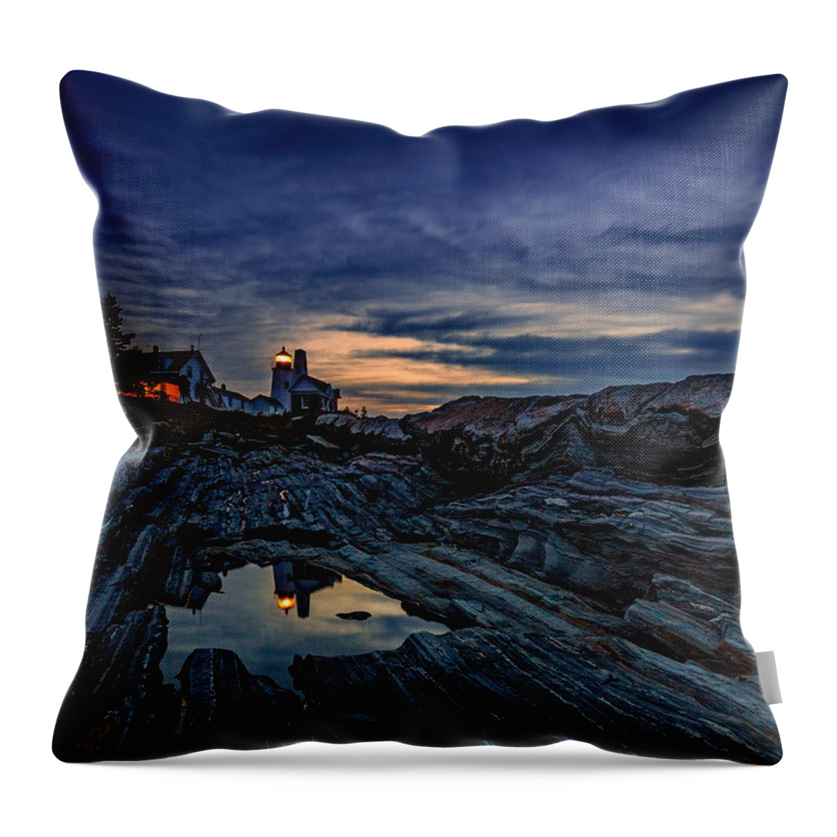 Pemaquid Point Lighthouse Throw Pillow featuring the photograph Pemaquid Reflections by Rick Berk