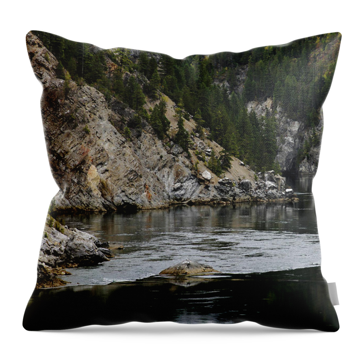 Pend Oreille River Throw Pillow featuring the photograph Pend Oreille in Oil by Joseph Noonan