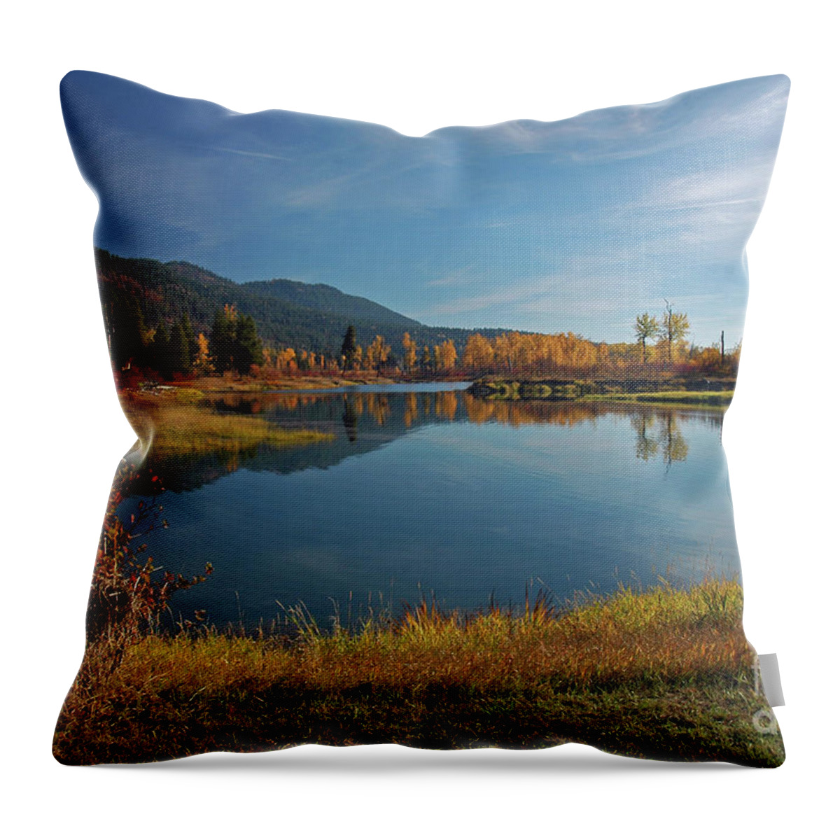 River Throw Pillow featuring the photograph Pend Oreille River by Cindy Murphy - NightVisions