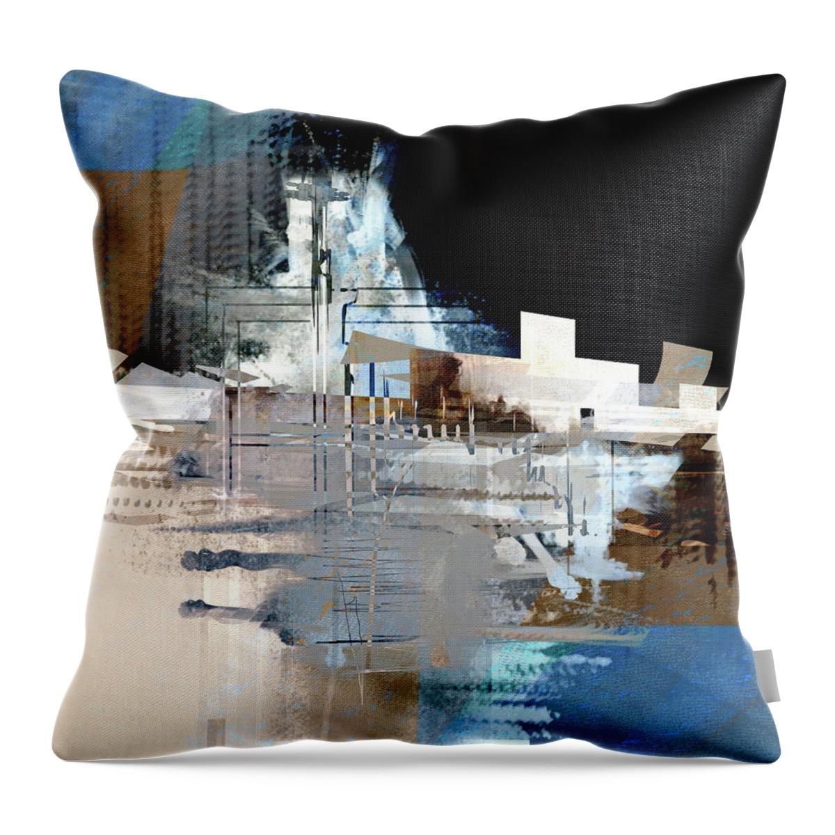 Modern Contemporary Throw Pillow featuring the digital art Penman Original-1315 by Andrew Penman