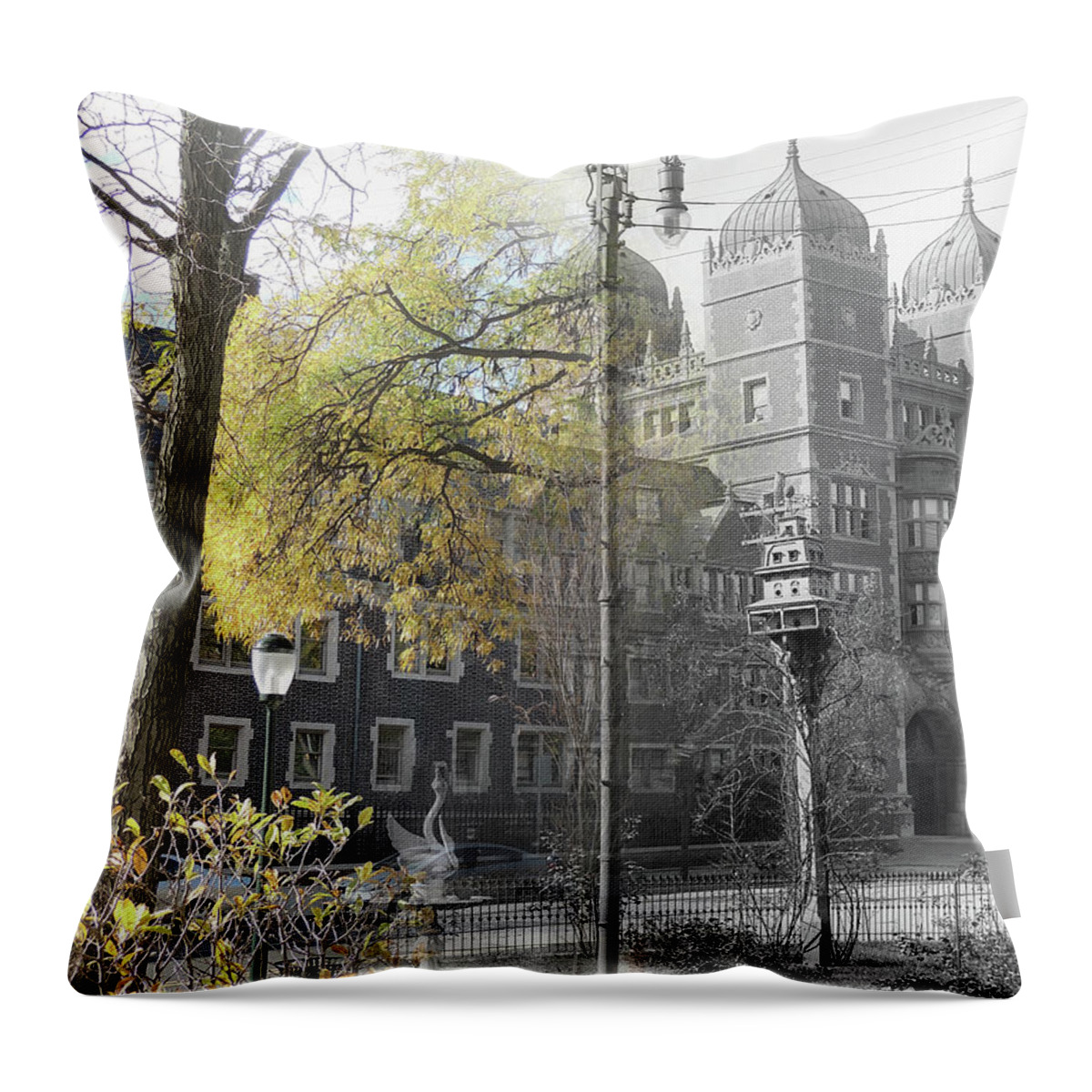  Throw Pillow featuring the photograph Penn Dorms by Eric Nagy