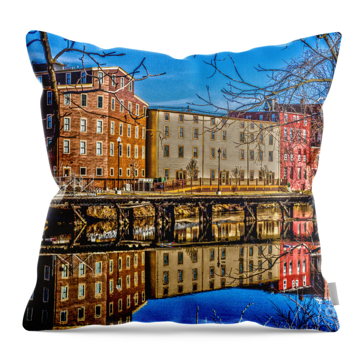 Penn Yan Throw Pillow featuring the photograph Penn Yan on the Outlet by William Norton