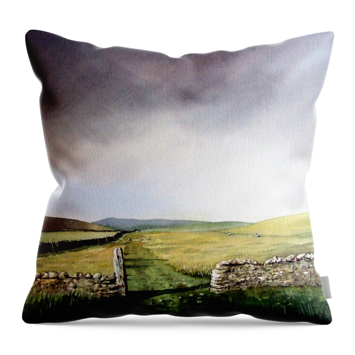 Landscape Throw Pillow featuring the painting Pennine Way by Paul Dene Marlor