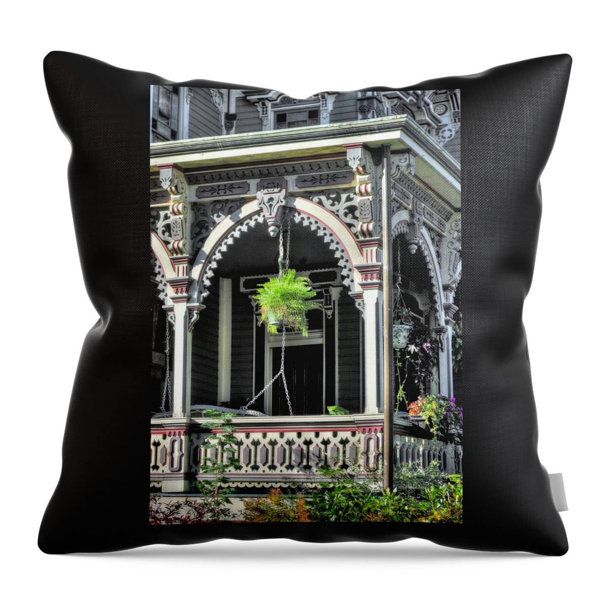 Montgomery Mansion Throw Pillow featuring the photograph Pennsylvania Country Roads - Montgomery Mansion No. 2, Close - Claysville, Washington County by Michael Mazaika