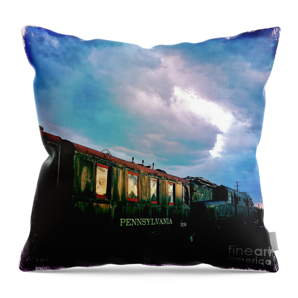 Train Throw Pillow featuring the photograph Pennsylvania Train 3936 by Kevyn Bashore