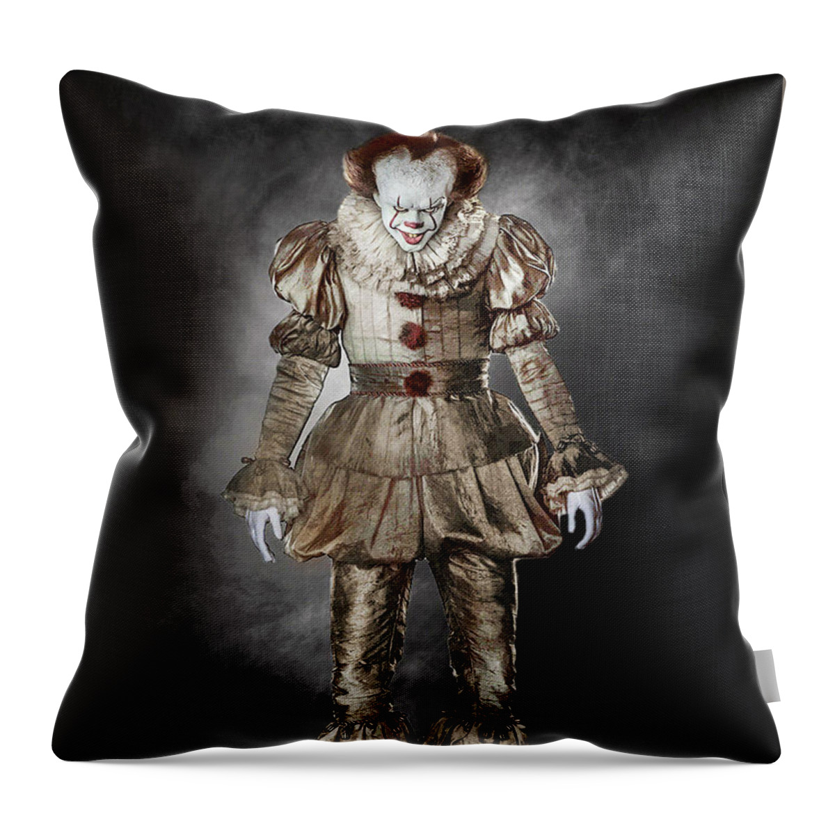 Movie Poster Throw Pillow featuring the digital art Pennywise 2017 by Movie Poster Prints