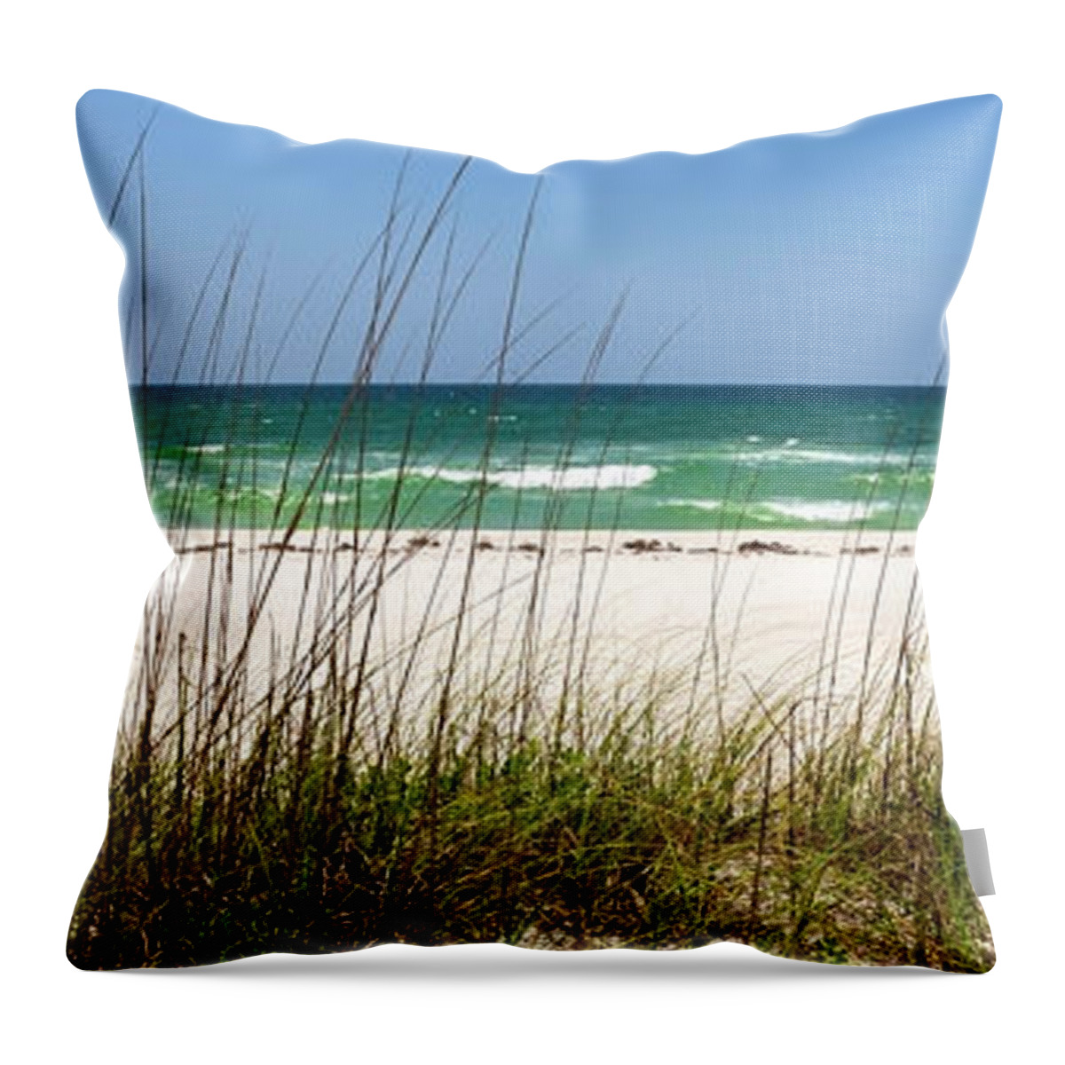 Pensacola Beach Florida Throw Pillow featuring the photograph Pensacola Beach 1 Panorama - Pensacola Florida by Brian Harig