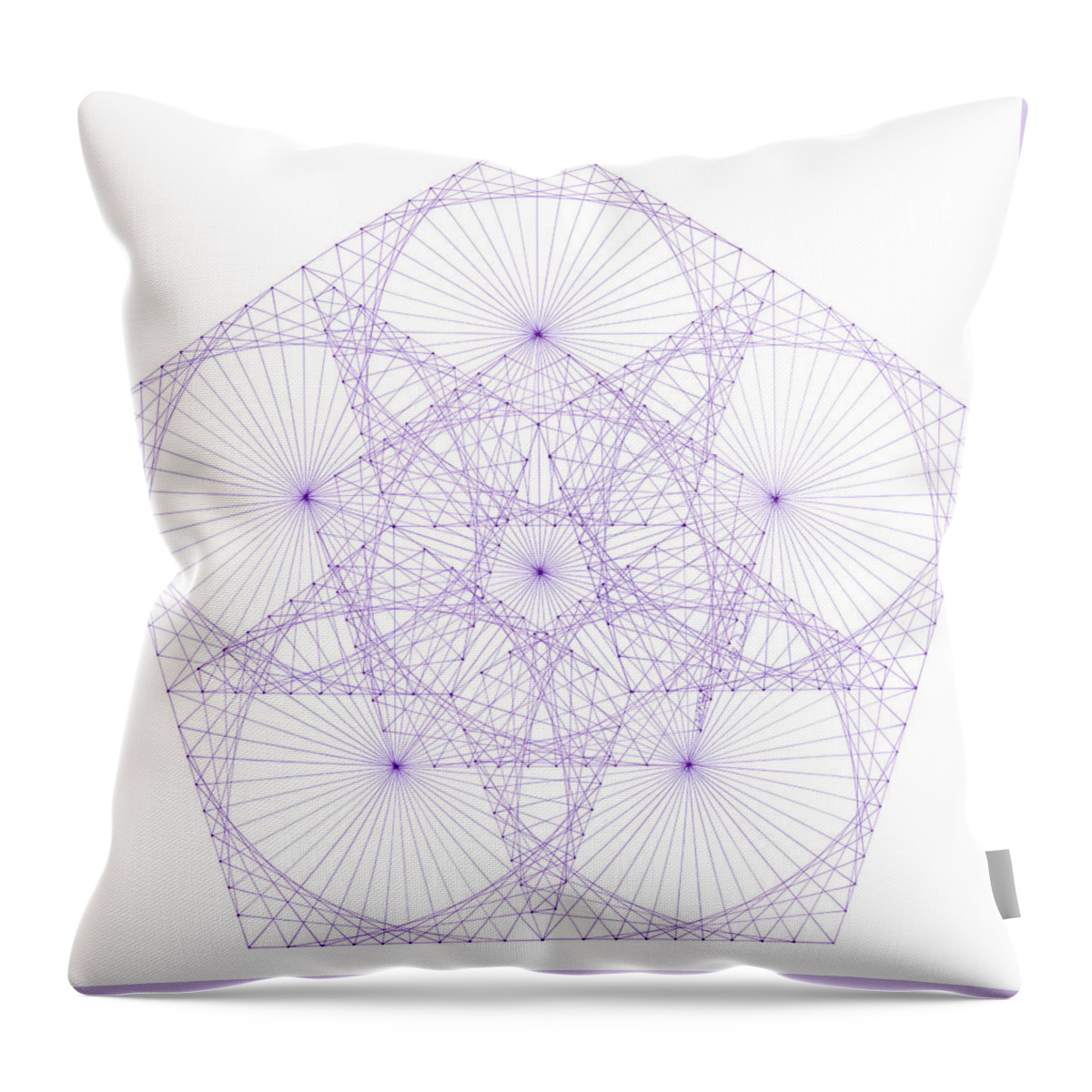Geometry Throw Pillow featuring the drawing Pentangle by Bev Donohoe