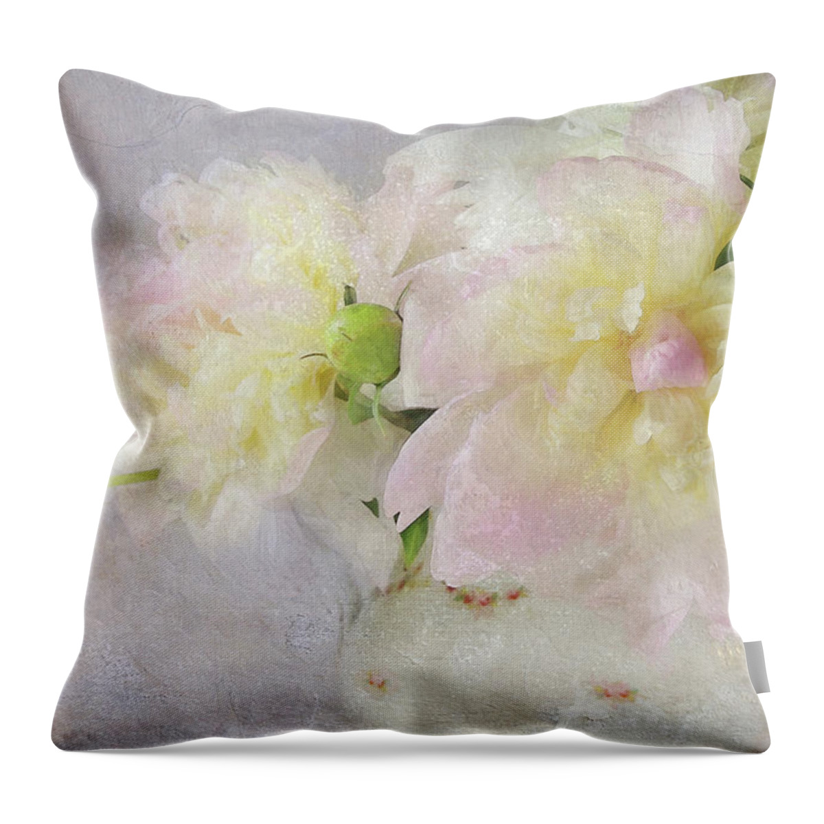 Floral Throw Pillow featuring the photograph Peony Bouquet by Karen Lynch