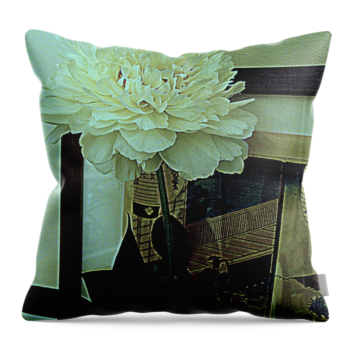 Photography Throw Pillow featuring the photograph Peony Pose by Nancy Kane Chapman