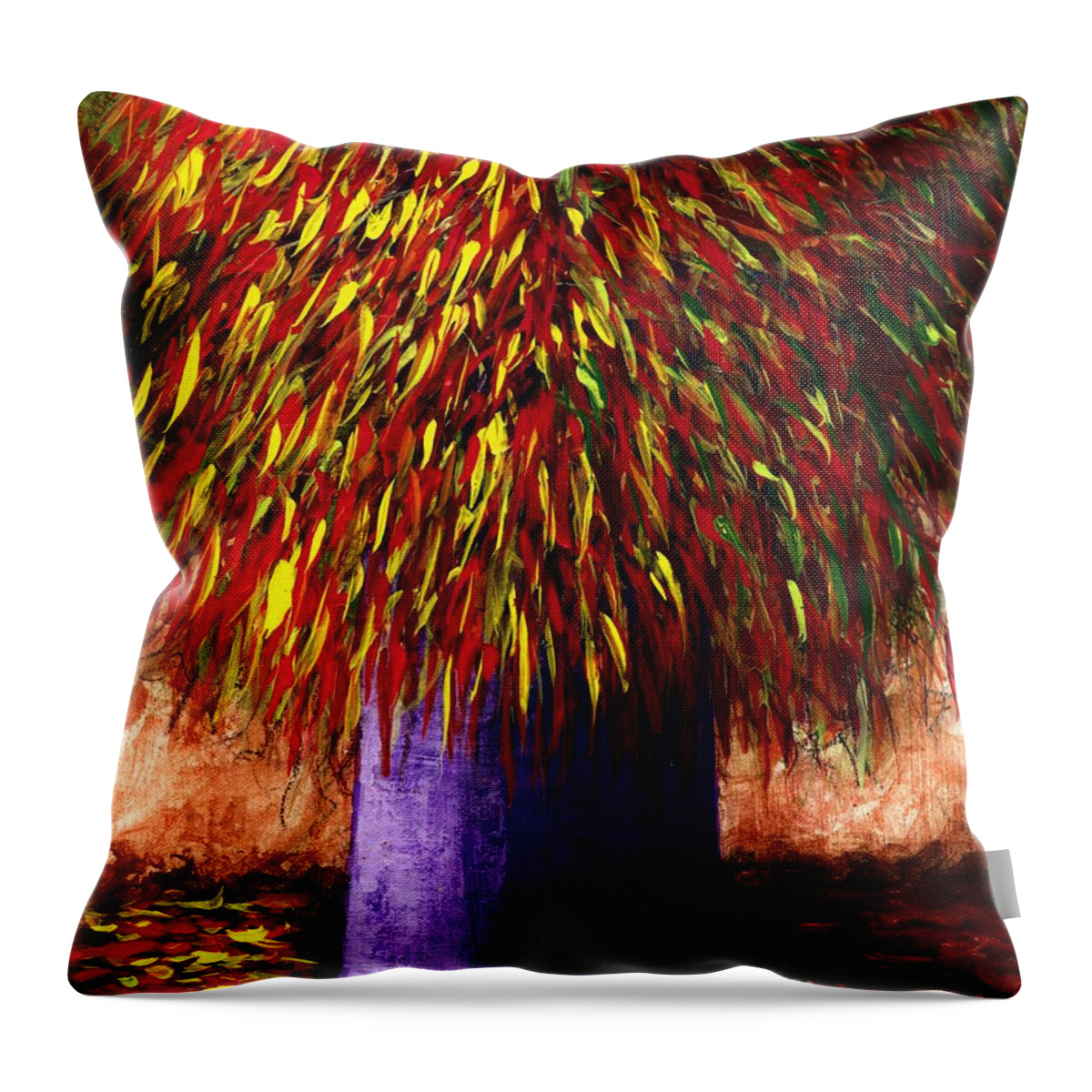 #peppers #plants #chiles #southwest #2d #artist #beautiful #colorful #fineart #followart #iloveart #interiordesign #luxuryart #mood #nature #newartwork #painting Throw Pillow featuring the painting Peppered by Allison Constantino